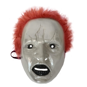 MASKA POTWÓR CZARNE USTA SREBRNO-CZERWONA