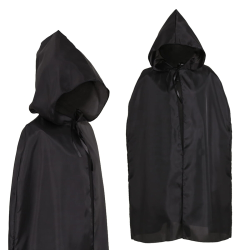 STRÓJ PELERYNA Z KAPTUREM POLIESTER CZARNA 132cm