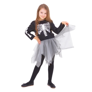 STRÓJ SUKIENKA SZKIELETORKA CZARNO-SZARA 120-130