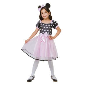 STRÓJ SUKIENKA MYSZKA MINNIE CZARNO-JASNORÓŻOWA 120-130