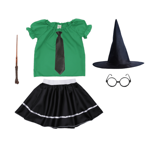ZESTAW SLYTHERIN ZIELONO-CZARNY 98-110 6el