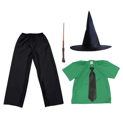 ZESTAW SLYTHERIN ZIELONO-CZARNY 116-128 5el