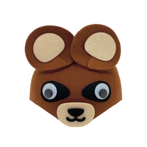 CZAPKA MIŚ RUCHOME OCZY BRĄZOWO-BEŻOWA