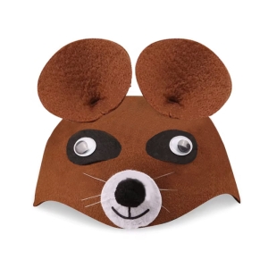 CZAPKA MIŚ RUCHOME OCZY BRĄZOWA