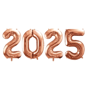 BALONY 2025 RÓŻOWE ZŁOTO 34'' 86cm 4el