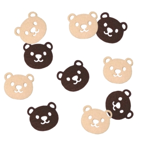 KONFETTI MISIE BEŻOWO-BRĄZOWE 10szt