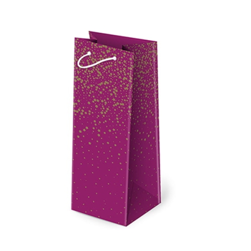 TOREBKA PREZENTOWA GWIAZDKI CIEMNORÓŻOWA 40x12cm