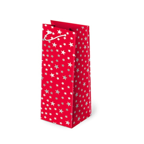 TOREBKA PREZENTOWA GWIAZDKI OPALIZUJĄCE CZERWONA 37x12cm