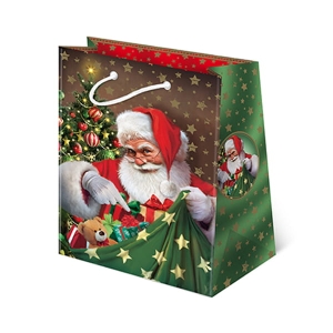 TOREBKA PREZENTOWA MIKOŁAJ CHOINKA GWIAZDKI 56x41cm