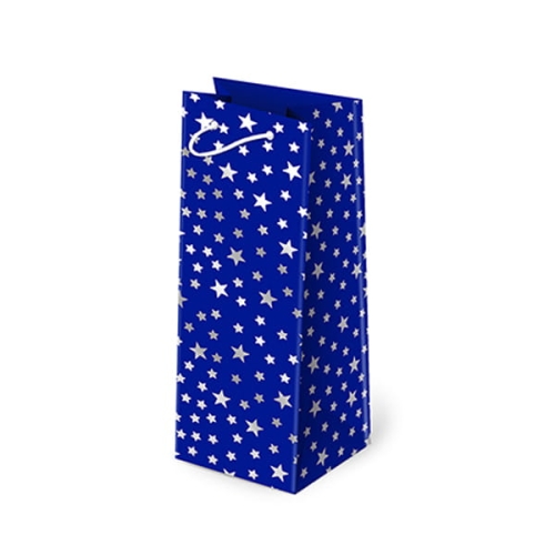 TOREBKA PREZENTOWA GWIAZDKI OPALIZUJĄCE NIEBIESKA 37x12cm