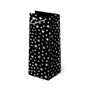 TOREBKA PREZENTOWA GWIAZDKI OPALIZUJĄCE CZARNA 37x12cm