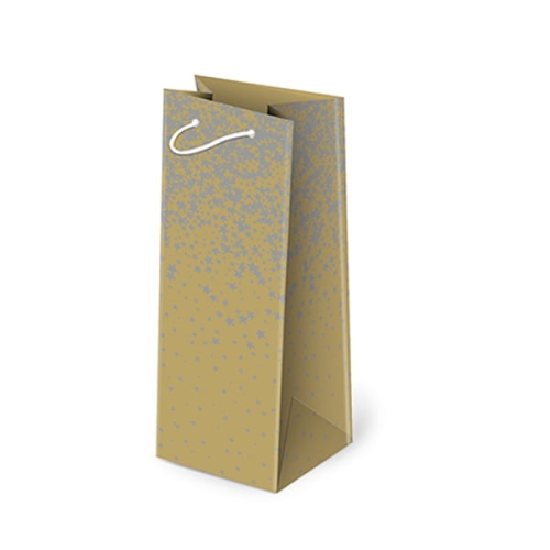 TOREBKA PREZENTOWA GWIAZDKI ZŁOTO-SREBRNA 40x12cm