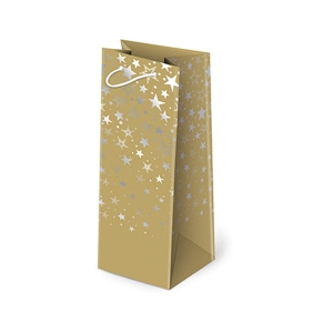 TOREBKA PREZENTOWA GWIAZDKI OPALIZUJĄCE ZŁOTA 37x12cm