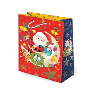 TOREBKI PREZENTOWE MIKOŁAJ NA KSIĘŻYCU CZERWONA 32x23cm