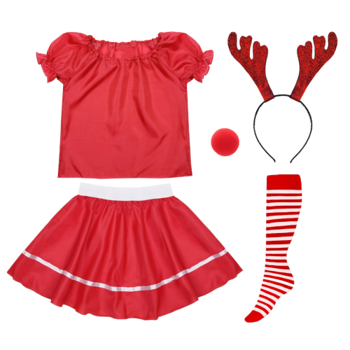 ZESTAW RENIFER CZERWONY 134-140 5el