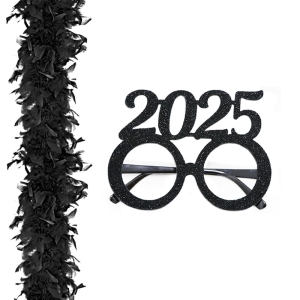 ZESTAW SYLWESTROWY CZARNY 2el