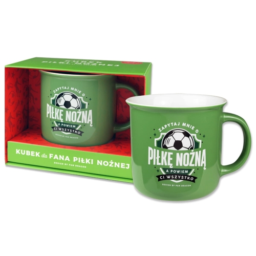 KUBEK PIŁKA NOŻNA ZIELONY 350ml