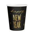 KUBECZKI PAPIEROWE HAPPY NEW YEAR CZARNE 220ml 6szt