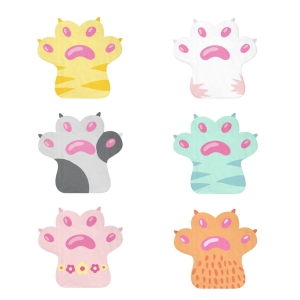 SERWETKI KOCIE ŁAPKI KOLOROWE 12szt