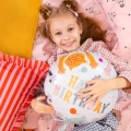 BALON PARTY PAL KOTKI HAPPY BIRTHDAY OKRĄGŁY BIAŁY 18'' 45cm