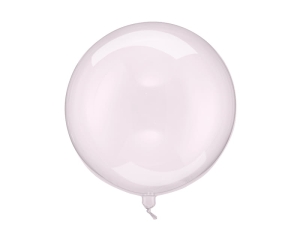 BALON PARTY DECO KULA TRANSPARENTNY JASNORÓŻOWY 16'' 40cm