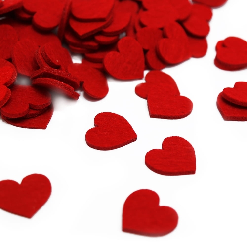 KONFETTI SERDUSZKA FILCOWE CZERWONE 100szt
