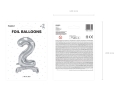 BALON PARTY DECO CYFRA 2 STOJĄCY SREBRNY 28'' 70cm