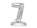 BALON PARTY DECO CYFRA 7 STOJĄCY SREBRNY 28'' 70cm