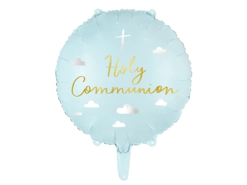 BALON PARTY DECO HOLY COMMUNION BŁĘKITNY 18" 45cm