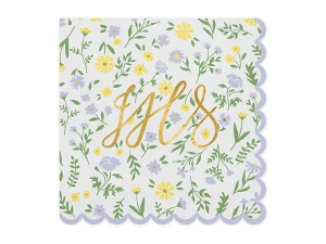 SERWETKI KOMUNIA ŚWIĘTA IHS KWIATY LISTKI 20szt