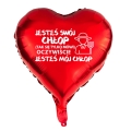 NAKLEJKA NA BALON 18'' JESTEŚ SWÓJ CHŁOP BIAŁA 23x13cm
