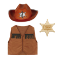 ZESTAW KOWBOJ BRĄZOWY 134-140 3el
