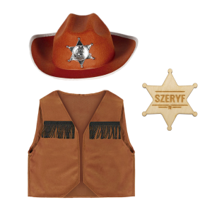 ZESTAW KOWBOJ BRĄZOWY 134-140 3el