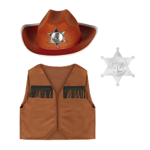 ZESTAW KOWBOJ BRĄZOWY 116-128 3el