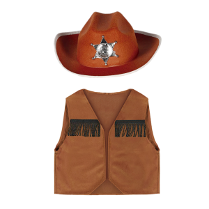 ZESTAW KOWBOJ BRĄZOWY 134-140 2el