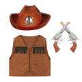 ZESTAW KOWBOJ BRĄZOWY 134-140 4el