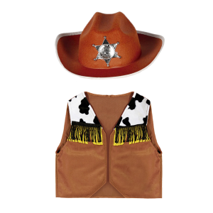 ZESTAW KOWBOJ BRĄZOWY 116-128 2el