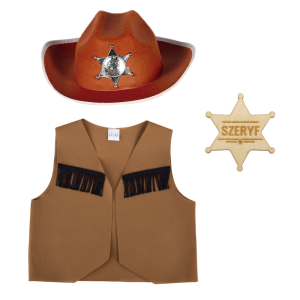 ZESTAW KOWBOJ BRĄZOWY 116-128 3el