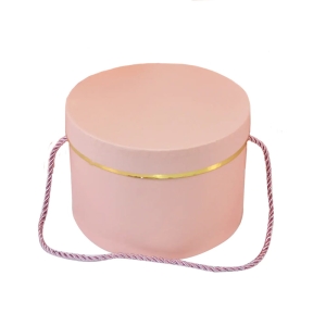 PUDEŁKO PREZENTOWE OKRĄGŁE SZNUREK RÓŻOWE 20x15сm