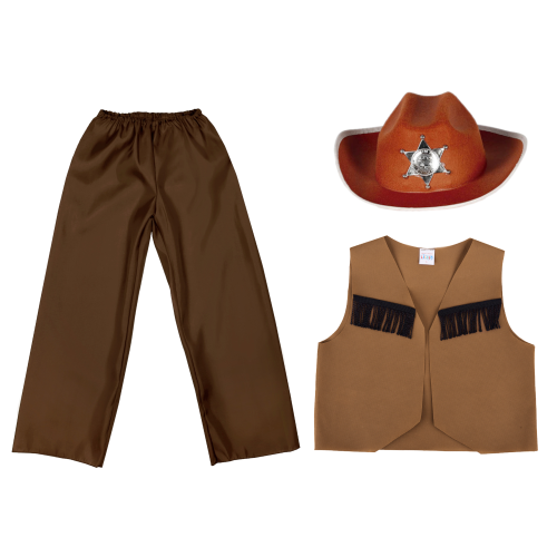 ZESTAW KOWBOJ BRĄZOWY 134-140 3el