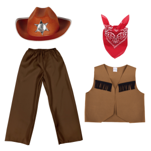 ZESTAW KOWBOJ BRĄZOWY 98-110 4el