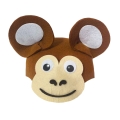 CZAPKA MAŁPKA RUCHOME OCZY BRĄZOWO-BEŻOWA