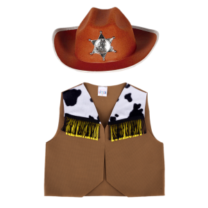 ZESTAW KOWBOJ BRĄZOWY 134-140 2el