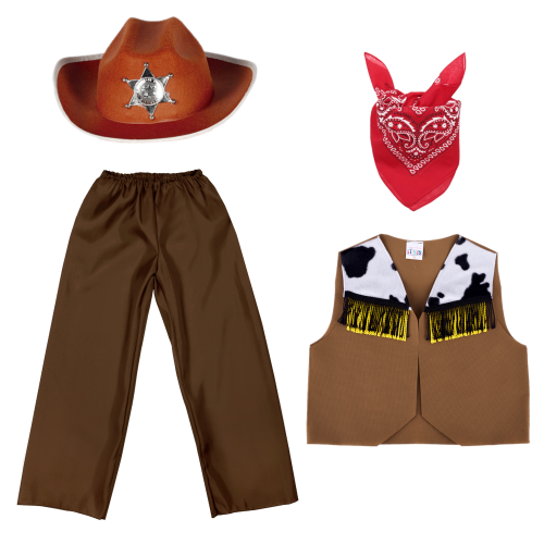 ZESTAW KOWBOJ BRĄZOWY 98-110 4el