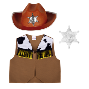 ZESTAW KOWBOJ BRĄZOWY 134-140 3el