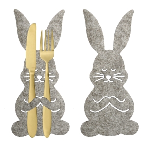 PODKŁADKI POD SZTUĆCE ZAJĄCZEK FILCOWE SZARE 20cm 6szt