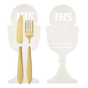 PODKŁADKI POD SZTUĆCE KIELICH IHS FILCOWE BIAŁE 20cm 6szt