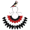 ZESTAW DZIĘCIOŁ CZARNO-CZERWONY 3el