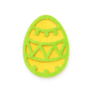 EMBLEMAT PISANKA FILCOWY ŻÓŁTO-ZIELONY 6cm