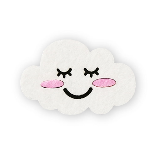 EMBLEMAT CHMURKA FILCOWY BIAŁY 6,5cm